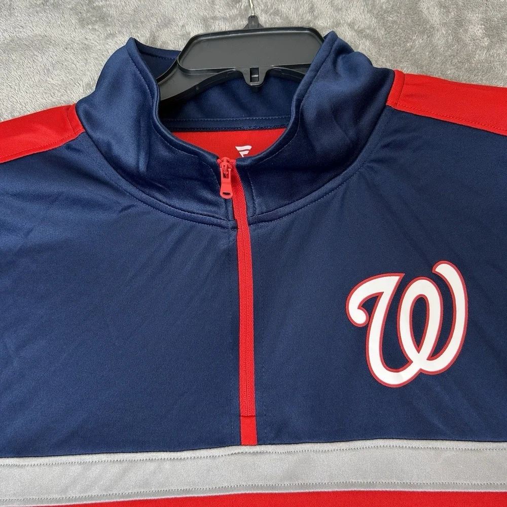Washington Nationals 1/4-Zip Red Sweater Fanatics Quarter-Zip Pullover Men's 2XL